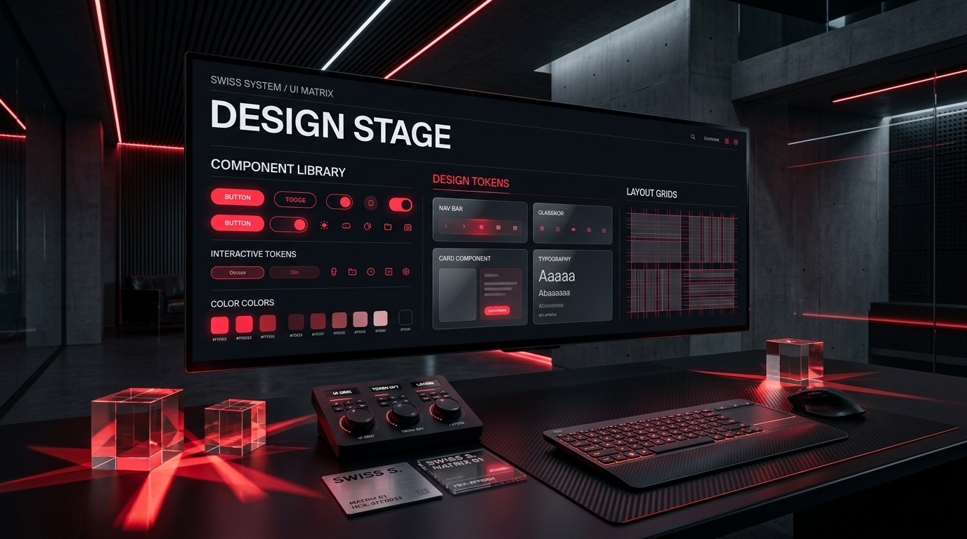 Stage 03 Design - Swiss typography and UI component system