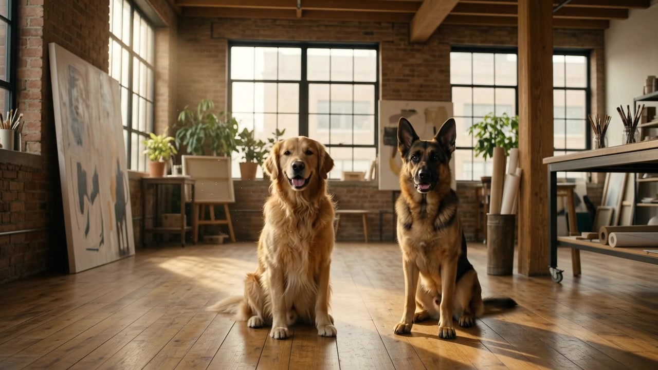 German Shepherd in sculpted atelier state